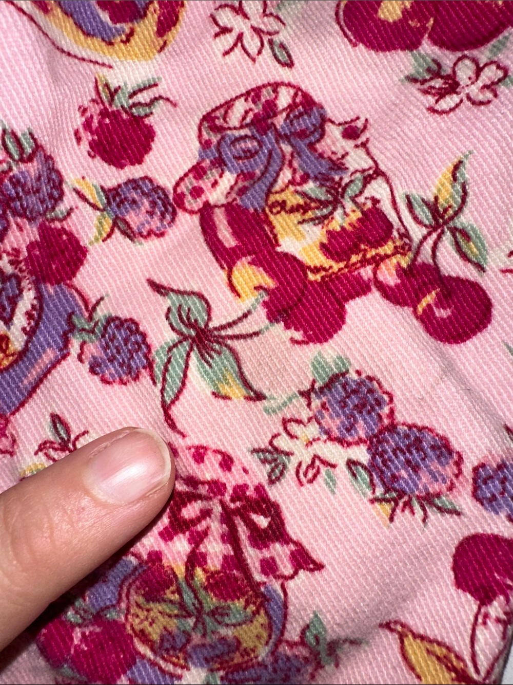 Vtg Cotton Fruit & Jam Print Overalls - Picture 7 of 8